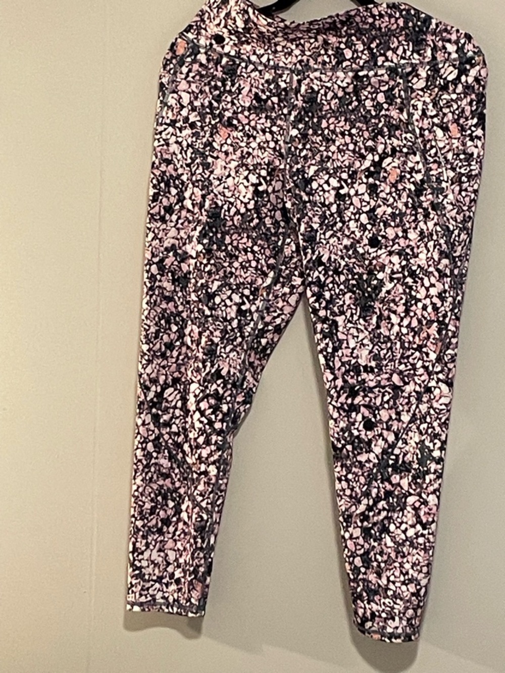 Abstract Pink & Black Printed Leggings. Item 11457